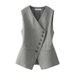 Women's Sleeveless Vest Elegant Style Top Short Outerwear For Spring Autumn_ecoleips.com
