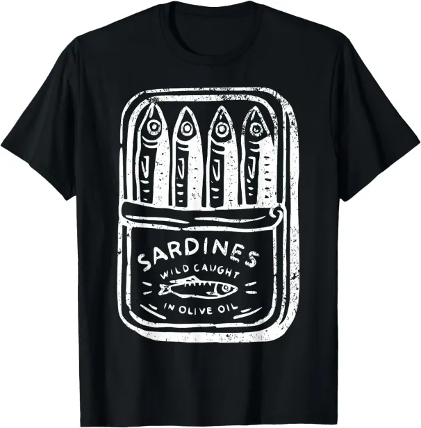 Women's T-Shirts Sardines Tinned Fish Retro Graphic Summer For Men Women T-Shirt_ecoleips.com