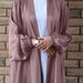 Women's Clothing Loriya Casual Cardigan Dress For Women Plus Size With Drawstring Sleeves Muslim Fashion Modest Abaya Dress_ecoleips.com