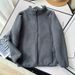 Unisex Double-Layer Fleece Stand Collar Jacket – Japanese-Inspired Couple’s Outerwear (Black/Lavender/Beige)_ecoleips.com