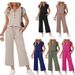 Women's Casual Two-Piece Outfit – Stylish Short Sleeve T-Shirt & Cropped Pants Set For Spring, Beach Vacation & Cruise Wear_ecoleips.com