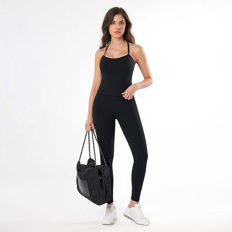 Low Back Thin Spaghetti Strap Long Line Fitness Cami With Removable Pads_ecoleips.com