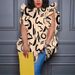 N8018 European And American Cross-border Women's Clothing . Plus-size Digital Print Round-neck Ruffled Loose Top_ecoleips.com