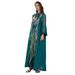 Women's Clothing Muslim V Neck Long Sleeved Ladies Robe Fashionable Ostrich Hair Sequined Dress Abaya_ecoleips.com