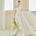 Women's Clothing Retro One Shoulder Simple Engagement Registration Dress Travel Photography Petite Bride Gown_ecoleips.com