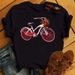 Cross-border Fashion Clothing, Women's Base Shirt, European And American Floral Bicycle Short-sleeve Loose Plus-size_ecoleips.com