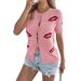 Real Shot Of 2026 Spring/summer Casual Sexy Lip Jacquard Lace-up Knitwear For Valentine's Day, Cross-border_ecoleips.com