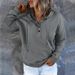 Women's Clothing site long sleeved loose casual hooded drawstring pocket sweatshirt_ecoleips.com