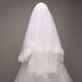 Elegant Double-Layer Wedding Veil With Comb – Sparkling Lace Trim Bridal Headpiece (60-80cm, Ivory/White)_ecoleips.com