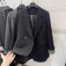 girl Girl Girl 2025 New Korean Style Inner Cotton-Padded Blazer Down Jacket For Women Winter Small Size Rolled Sleeve Elegant Wool Coat_ecoleips.com
