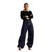 Women's Double Waistband Studded Patchwork Jeans England Style Fashion Denim Regular Fit For Spring/Autumn Summer_ecoleips.com