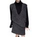 Heavy-duty Sequined V-neck Knitted Outerwear Sweater Vest For Women_ecoleips.com