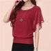 Spring New Plus Size Clothing Fat Mm Summer Short Sleeve Women's T-shirt Loose Slimming Chiffon Shirt Top Women_ecoleips.com