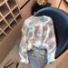 Women's Clothing Print Mohair Sweater New Sweet Soft Glutinous Knitted Top_ecoleips.com