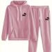 Women's Fleece Hooded Sweatshirt & Jogger Pants Set - Cozy Winter Loungewear With Print Design Fashion Trends_ecoleips.com