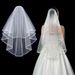 Bridal Veil With Double-Layer Satin Edging – 60-80cm Simple & Elegant Wedding Headpiece (Pure White/Ivory)_ecoleips.com