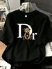 Fashion Sara Home 100% Cotton Women's Summer Fashion T-Shirt Trendy Loose Fit Casual Short Sleeve Printed Bear Top Black White_ecoleips.com