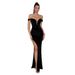 Women's Clothing Black Tube Top Party Evening Dress High End Sequined One Shoulder Neckline Slit Summer Dress_ecoleips.com
