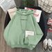 Women's Clothing Autumn and winter plus velvet thick sweater for female students loose versatile style long sleeved tops casual hooded jacket_ecoleips.com