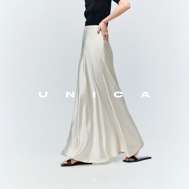Luxury Acetate Mermaid Pencil Skirt – High-Waisted Slimming Mid-Length Tailored Skirt For Elegant Office & Evening Wear_ecoleips.com