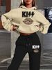 Women's Autumn And Winter Casual Fashion KISS Leopard Print Lip Print Thick Velvet Warm Hooded Sweatshirt+sports Pants Set-718_ecoleips.com