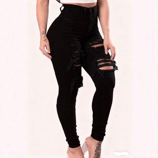 2026 New Women High Waist Ripped Jeans, Stretchy Distressed Destroyed Skinny Pants, Butt Lift Slim Denim, Y2K Streetwear_ecoleips.com