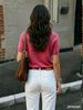 Lightweight Airy Solid Crew Neck Loose Short Sleeve Knit Tee_ecoleips.com