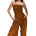2026 New Spring Women's Clothing, Cross-Border European And American Jumpsuit, Elegant High-Waisted Solid Color_ecoleips.com