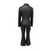 Women's PU Leather Blazer & Jogger Pants Set - Streetwear Suit With Beaded Details, Comfortable Lounge-to-Club Outfit (S-XXL)_ecoleips.com