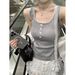Korean-style Square-neck Lace-trimmed Camisole Women, Suitable For Spring Summer, Slim-fitting Inner Layer Top With Side_ecoleips.com