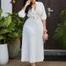 Women's Clothing Autumn/Winter New Fashionable And Elegant Plus-Size Dress – Solid Color Belted Midi Dress For Women_ecoleips.com