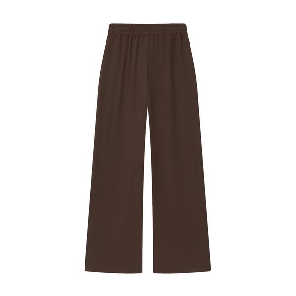 Elegant Crepe Blouse & Wide-Leg Pants Set - Polyester Two-Piece Outfit With Bow Accent For Women (Xs/S/M/L, Top & Bottom)_ecoleips.com