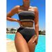 Women's Sexy Bikini Swimsuit with Chest Pads European American Style Split Sleeveless Design for Summer Beachwear_ecoleips.com