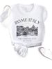 Euroean And American Cross-border Foreign Trade Women's Clothing, Urban Letter Rint Round-neck Short-sleeve T-shirt_ecoleips.com