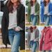 Trendy Oversized Hooded Wool Coat For Women - Long Sleeve Polo Collar Casual Fall Winter Blazer (Rose Red, Blue, Gray, Green, Black)_ecoleips.com