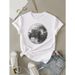 Women's Clothing Disco Ball Print Crew Neck T-shirt Short Sleeve Casual Travel Tops Summer Spring Women's Couple Olympic Top_ecoleips.com