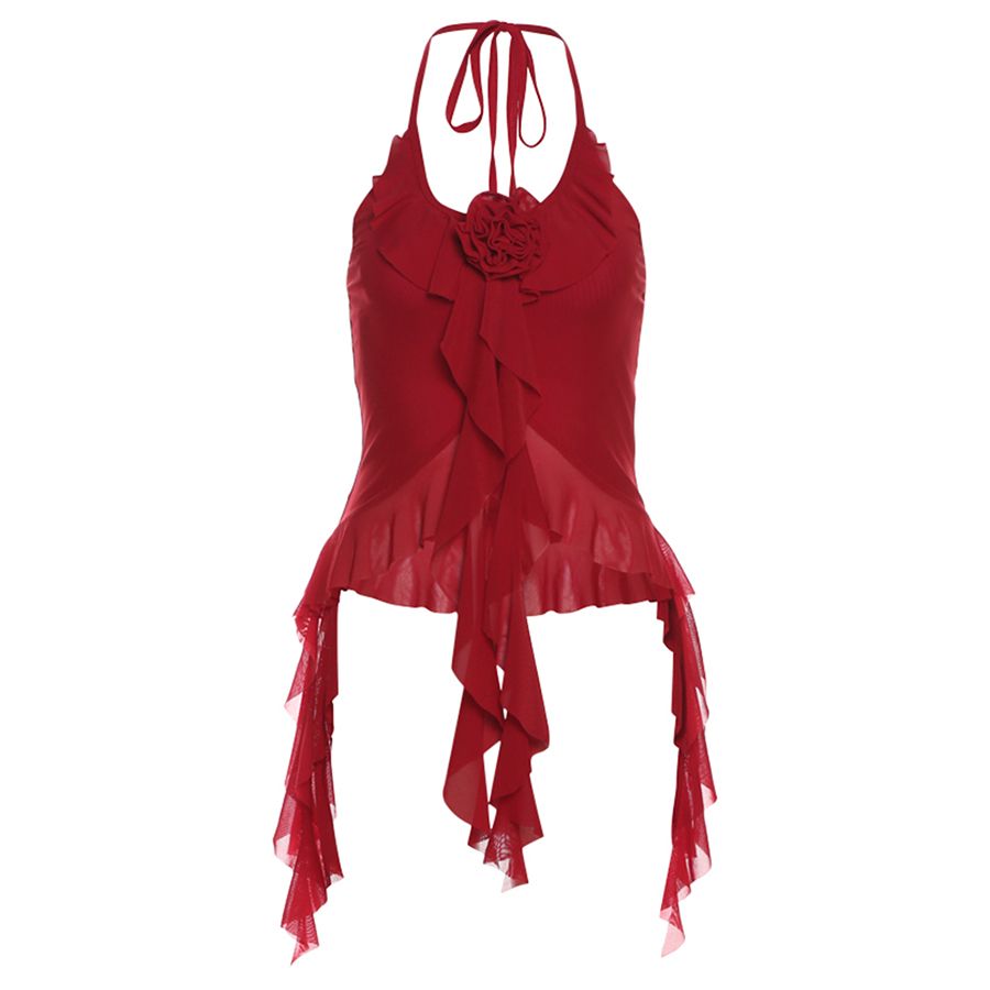 Nibber Hip-hop Summer New Sweet Gentle Cute All-match Fashionable Cool High Street Cool Sexy Women's Thin Backless Halter Vest_ecoleips.com