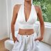 Sexy Sleeveless Backless Hollow Cross Front Tube Top for Women European And American Style Navel Baring Fashionable_ecoleips.com