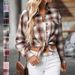 Women's Clothing Autumn And Winter Women's Clothing New Casual Fashion Loose Plaid Pocket Shirt Women_ecoleips.com