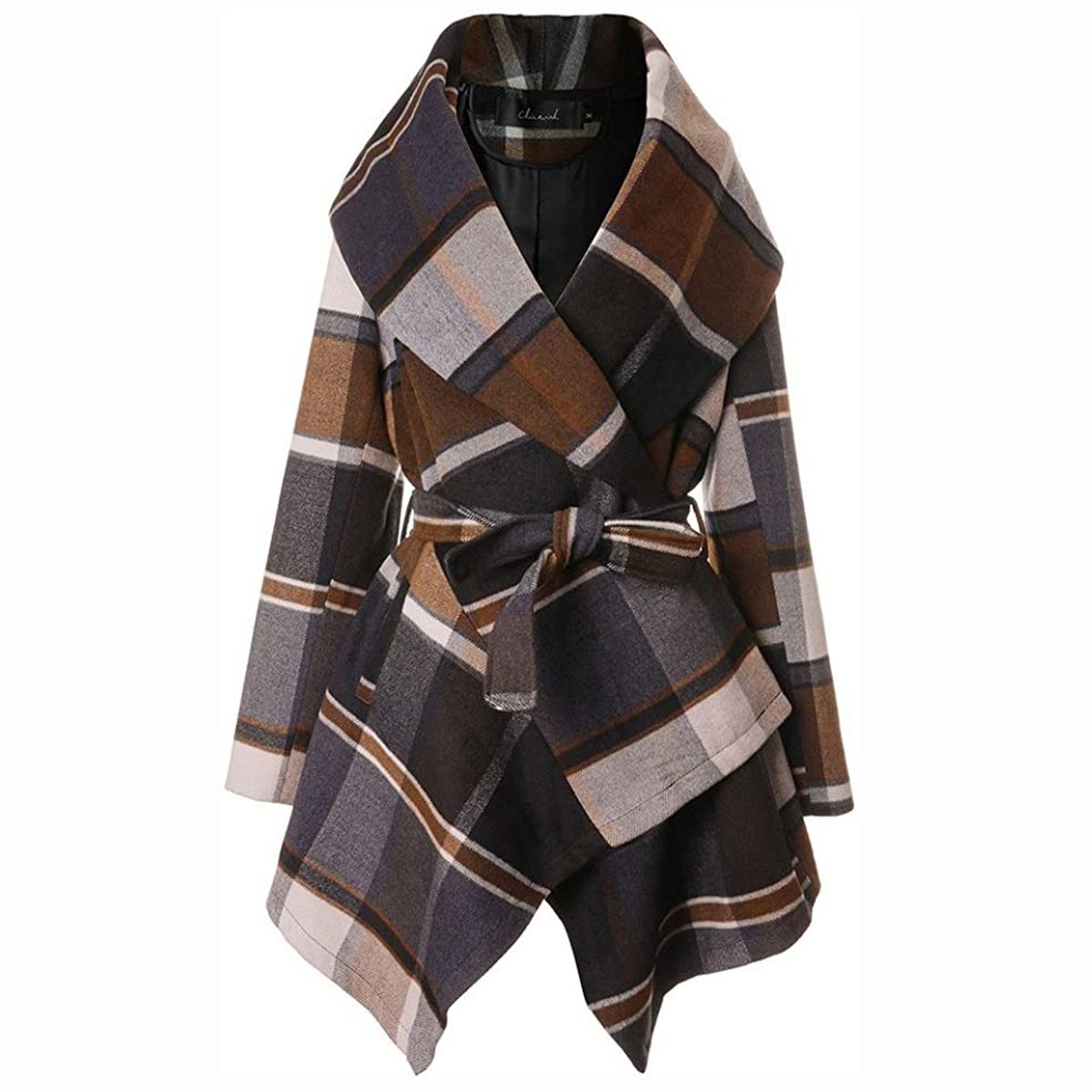 Women's Clothing New Autumn And Winter Large Size Women's Clothing Slim Plaid Woolen Coat Loose Warm Long Sleeved Street Coat_ecoleips.com