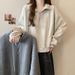 European American Style Stand-up Collar Half-zip Sweatshirt For Women, Spring And Autumn Thin Style, 2024 New Model,_ecoleips.com