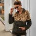 2026 Women's New Women's Jacket Yama Plush Sweater Leopard Print Splicing Top Thermal Jacket_ecoleips.com