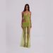 Women's French Style Beaded Studded Openwork Halter Top Backless Design Sexy Vacation Dress_ecoleips.com