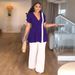 Women's Clothing Women's Casual Split Tops High Waist Trousers Two Piece Set_ecoleips.com