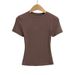 Women's Clothing Hot Girls Sexy Tight Fitting Slim Round Neck Pullover Bottoming Shirt Multi Color Short Sleeved T Shirt Tops For Women_ecoleips.com