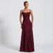 European And American Women's Fashion Export Wholesale Jacquard Sexy Slim Strap Backless Tie Design Long Dress_ecoleips.com