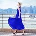 Bohemian Long Beach For Women Summer 2025 New Style Seaside Vacation Red Blue Chiffon Dress_ecoleips.com