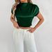 Women's Clothing Summer Satin Shirt Women's Fashionable Short Sleeved Blouse High End Style Top For Formal & Casual For Women_ecoleips.com
