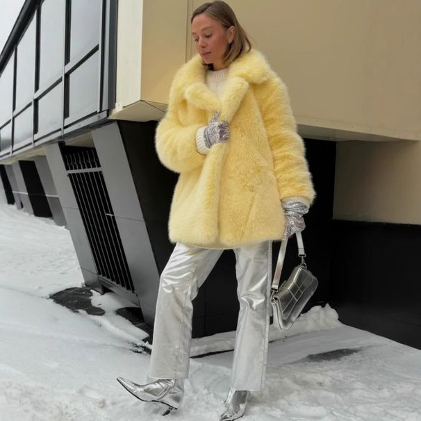 Women's Faux Fur Coat Winter Elegant Oversized Mid-Length Jacket With Detachable Collar – Luxe Faux Fox Fur Outerwear_ecoleips.com