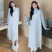 Autumn New Korean Fashion Lace Strap 2-Piece Maternity Dress_ecoleips.com